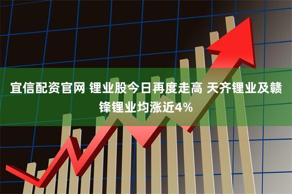 宜信配资官网 锂业股今日再度走高 天齐锂业及赣锋锂业均涨近4%